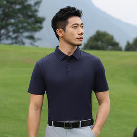 夏季新款高端无痕T恤亲肤丝滑商务通勤短袖翻领上衣  HLS-GF81028#