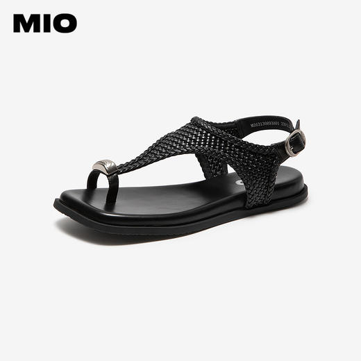【上新】MIO米奥老钱风夹脚凉鞋女2026夏新款法式方头平底单鞋外穿人字拖M263130891 商品图1