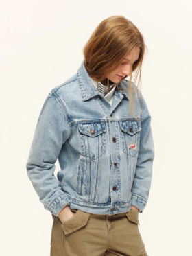 出逃赤岗西/C26SSW176/复古做旧翻领牛仔外套