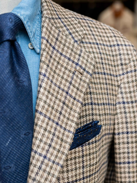 Orazio Luciano 米色格纹单西 商品图4