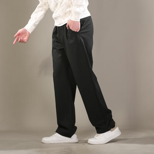 DRONKOO 2026 花色抽绳松紧腰左袋绣线后贴袋薄卫裤长裤 商品图2