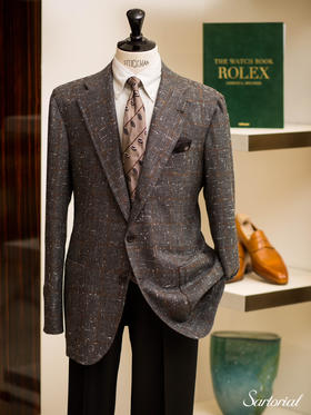 Orazio Luciano 灰色满天星格纹单西