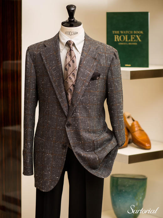 Orazio Luciano 灰色满天星格纹单西 商品图0