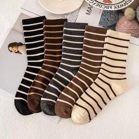 春节不打烊【软糯亲肤❗️舒适百搭】袜子美拉德女中筒中筒黑白条纹韩版百搭ins学院潮百搭运动长袜休闲。jd
