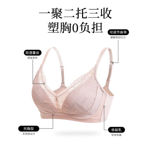 （下单赠内裤）我的花匠ME美姿文胸 | W型软支撑，轻透蕾丝设计，U型美背，穿衣显瘦更隐形 增加卖点：品牌【我的花匠】监制的【Me！】品牌系列！ 商品图4