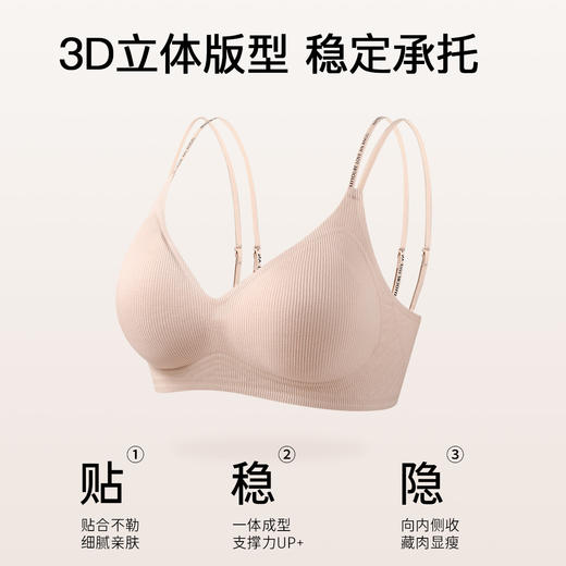 A1-【A-C杯】【一衣多穿美背】果冻条软支撑内衣女小胸舒适薄杯聚拢不空杯文胸  沁粉佳人+凝芷清芬 商品图1