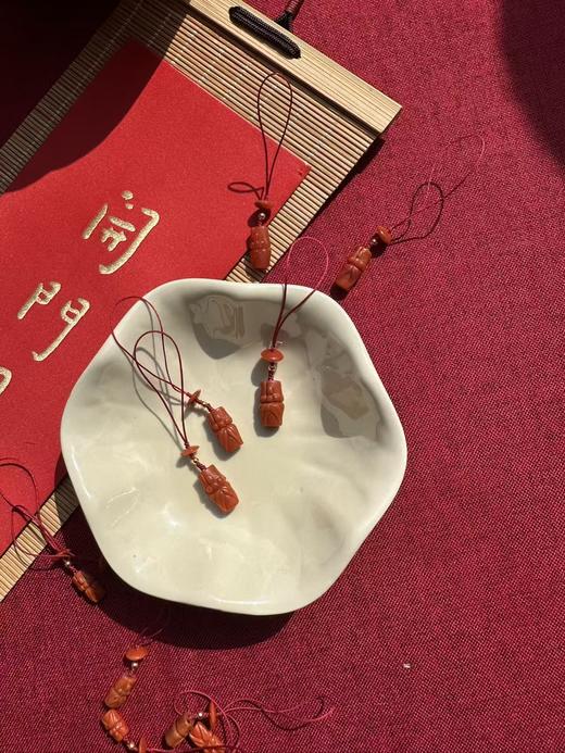 冬葵给大家拜年啦！18K金九口料手工雕刻南红节节高升 商品图3