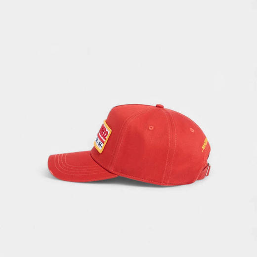 DSQUARED2 中性徽标贴片刺绣棉质棒球帽 红色 BCM0983 05C00001 5096 商品图2