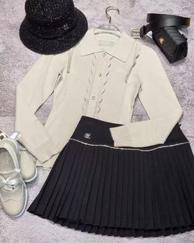 FL秋冬女士爆款高腰带钻边百褶裙来了！W821919-63