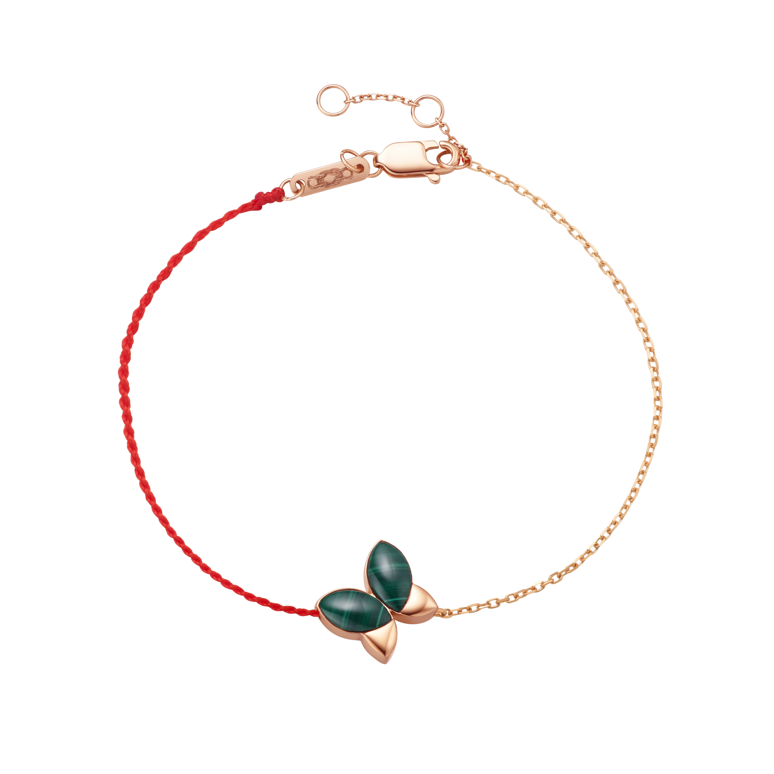 ［C+Vogues系列］18K金孔雀石红绳手链#小结悦