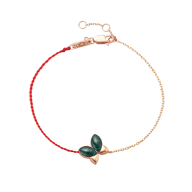 ［C+Vogues系列］18K金孔雀石红绳手链#小结悦