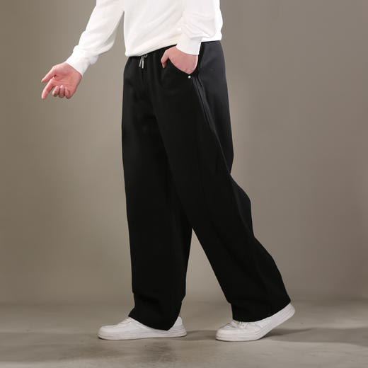 DRONKOO 2026 花色抽绳松紧口袋同色钉扣前斜压线结构中厚卫裤长裤 商品图2