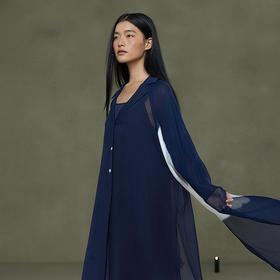 【林栖设计小店】植物染色|手工花绞真丝宽松百搭2026春新款连衣裙三件套1961027