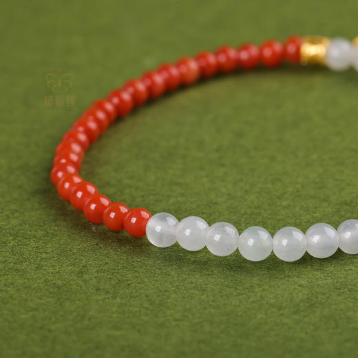 【平安圆满】翡翠南红足金平安手链   ZX2602013 商品图5