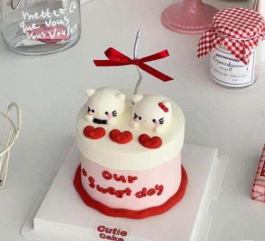 【臻品系列】-【情侣KT猫】情人节，七夕，520蛋糕 商品图1