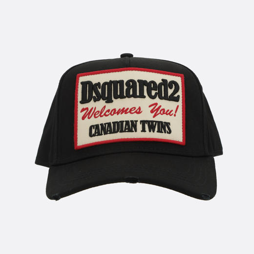 DSQUARED2 中性徽标贴片刺绣棉质棒球帽 黑色 BCM0984 05C00001 2124 商品图0