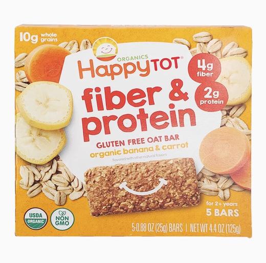HappyTOT禧贝辅食  宝宝有ji纤维蛋白饼干 125g5块香蕉胡萝卜味 商品图0