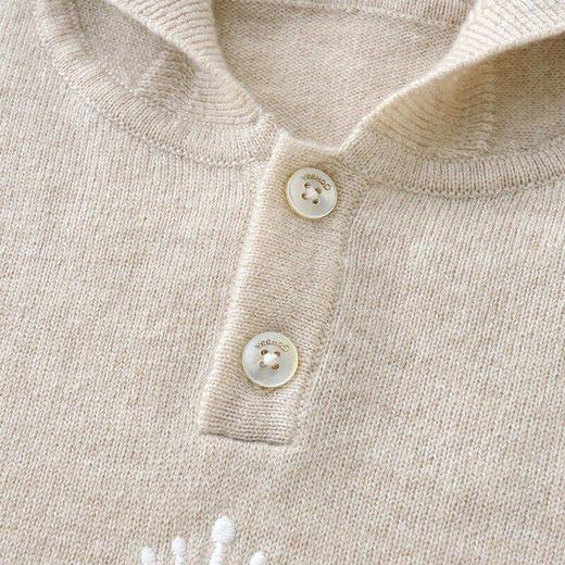 高定系列英氏儿童卫衣连帽休闲外套保暖羊绒羊毛衫YRTAJ32413A 商品图3