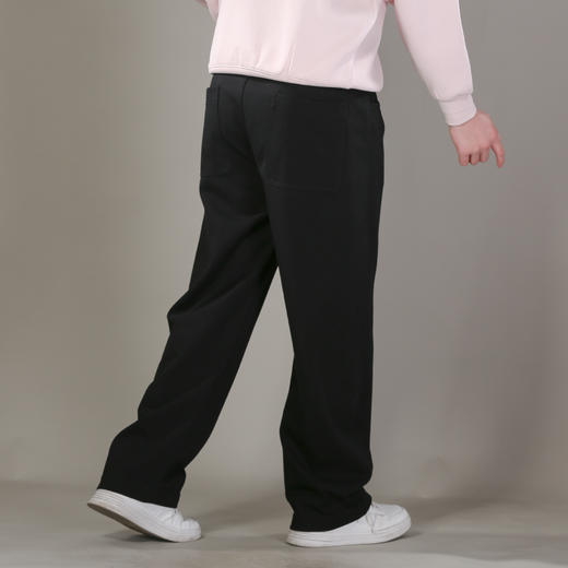 DRONKOO 2026 抽绳松紧腰两侧压线破边中厚休闲长裤 商品图2