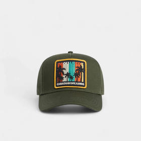 DSQUARED2 中性徽标贴片刺绣棉质棒球帽 军绿色 BCM0037 05C00001 8066