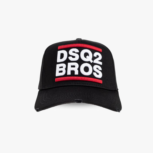 DSQUARED2 中性徽标贴片刺绣棉质棒球帽 黑色 BCM0989 05C00001 2124 商品图0