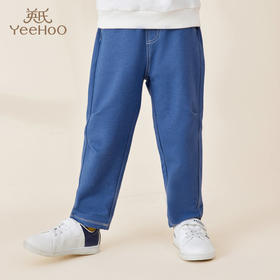 英氏童装牛仔长裤儿童裤子男宝宝休闲裤外穿秋裤YRKCJ32160A