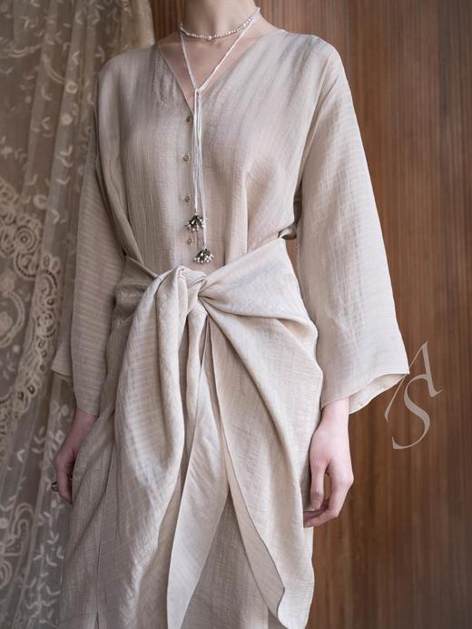 Aokinside 26SS 银丝带绿碧玺流苏项链 商品图4