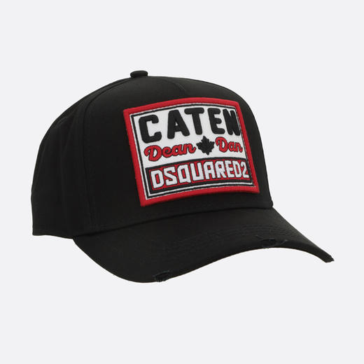 DSQUARED2 中性徽标贴片刺绣棉质棒球帽 黑色 BCM0985 05C00001 2124 商品图1