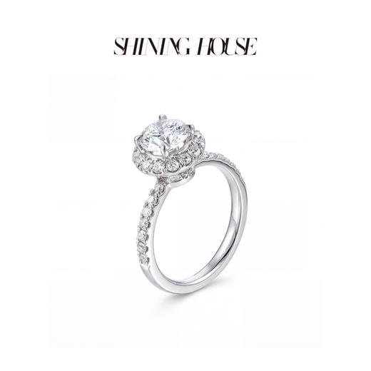 告白·Shining系列 ShiningHouse[培育] 18k金钻石戒指 圆形1克拉钻人工真钻人造钻石K金戒指设计感简约钻石戒指悦己送礼臻选【此商品不支持7天无理由退货退款】 商品图1