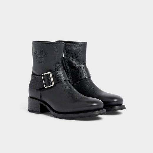 DSQUARED2 男士带扣式绑带皮革Harley中靴 黑色 ABM0167 25102624 2124 商品图1
