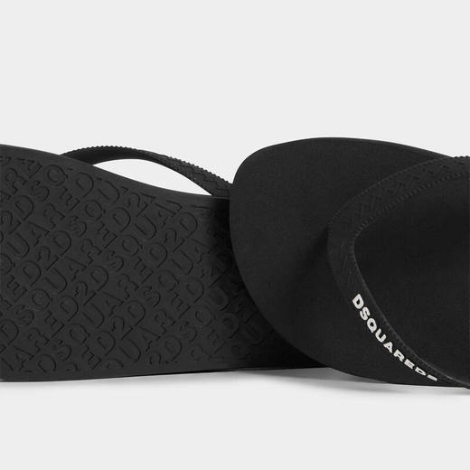 DSQUARED2 男士字母徽标贴片人字拖鞋 黑色 FFM0001 17208765 2124 商品图4