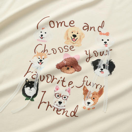 （合作款）芬腾新款纯棉可爱卡通小狗可外穿家居服套装yc0225023 商品图3