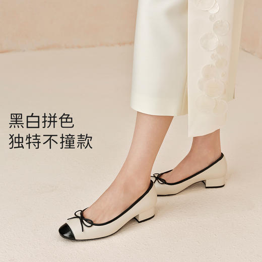 7or9玛丽珍拼色法式单鞋高跟鞋奥巧卷 商品图4