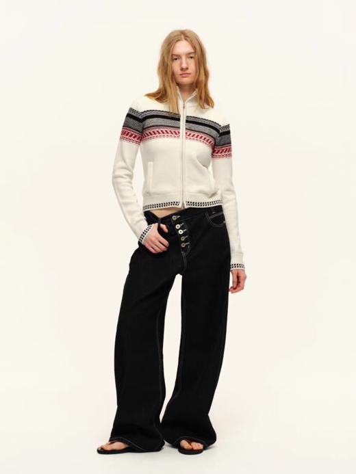 出逃赤岗西/C26SSE029/复古立领提花羊毛毛衣外套 商品图2