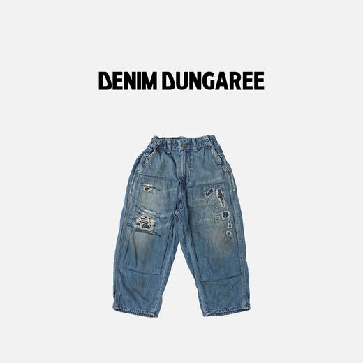 DD日本童装 DENIM DUNGAREE 8盎司复古丹宁牛仔破坏长裤 商品图3