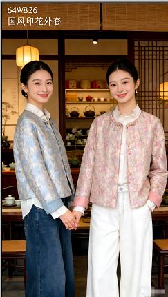 64W826春上新 国风印花外套 商品图3