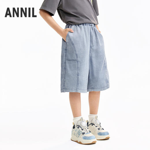 男童全腰牛仔中裤夏季新款安奈儿童装EB626593 商品图1