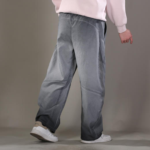 DRONKOO 2026 抽绳两侧压线贴网布喷色做旧户外风中厚休闲长裤 商品图3