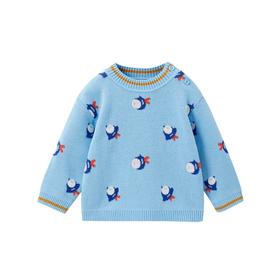 英氏儿童毛衣男宝宝套头针织衫圆领打底衫春秋纯棉长袖内搭衫上衣YRTAJ32282A