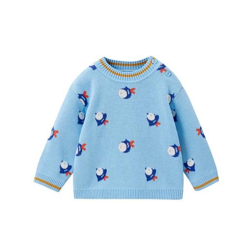 英氏儿童毛衣男宝宝套头针织衫圆领打底衫春秋纯棉长袖内搭衫上衣YRTAJ32282A 商品图0