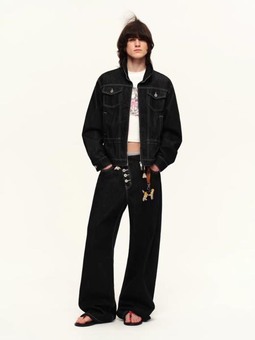 出逃赤岗西/C26SSW170/复古竖纹原牛廓形牛仔外套 商品图2