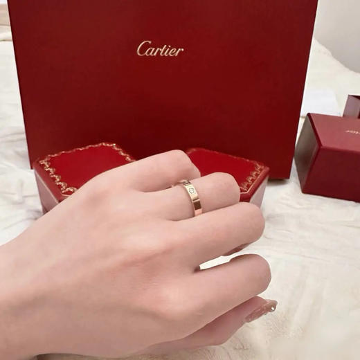 卡地亚 love 单钻 窄版 玫瑰金 18k 戒指 商品图1