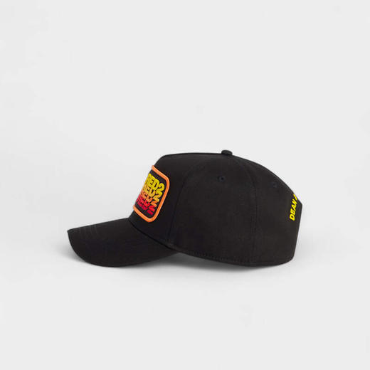 DSQUARED2 中性字母徽标贴片棉质棒球帽 黑色 BCM0977 05C00001 2124 商品图2