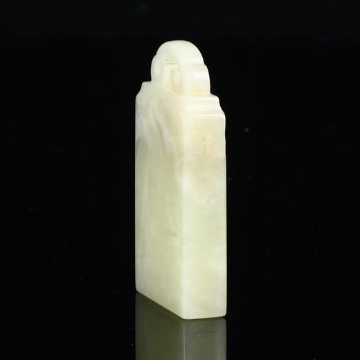 孤品17818老挝石藕粉冻如意钮扁章书画闲章1.0*2.8*5.3cm 商品图1