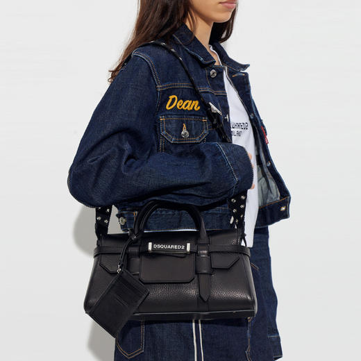 DSQUARED2 中性字母徽标麂皮提挎包 混色 HBW0072 12905394 2124 商品图5