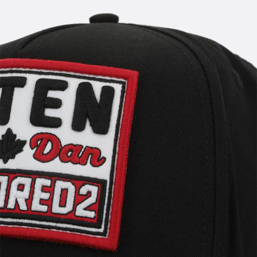 DSQUARED2 中性徽标贴片刺绣棉质棒球帽 黑色 BCM0985 05C00001 2124 商品图3