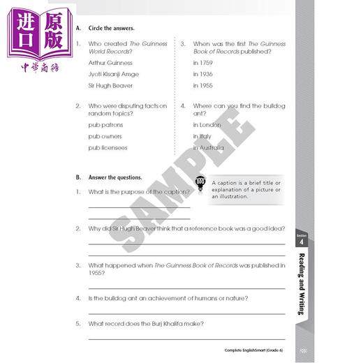 【中商原版】加拿大课程英语练习册 聪明英语 六年级 Complete EnglishSmart Grade 6 Canadian Curriculum English Workbook 商品图1