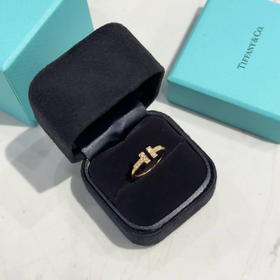 蒂芙尼 玫瑰金 双T 满钻 d0.13t 戒指