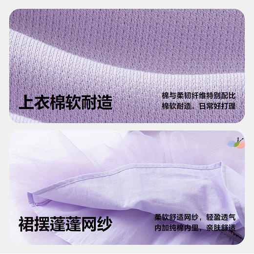 迷你巴拉巴拉女童宝宝裙子儿童卫衣拼网纱甜美连衣裙2026春新品 商品图3