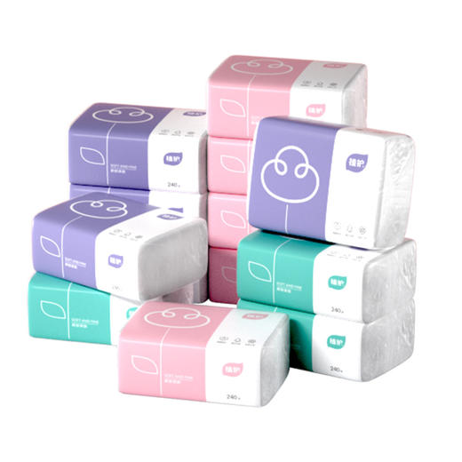 植护三色花抽纸40包餐巾纸4层纸巾批抽取式家用一件代发 商品图4